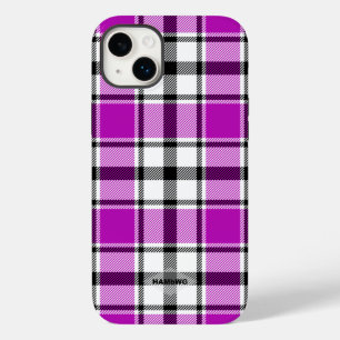 Kariertes iPhone-Case HAMbWG mit Violett, Schwarz Case-Mate iPhone 14 Plus Hülle