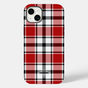 Kariertes iPhone Case HAMbWG, rot, schwarz und wei