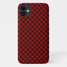 Kariertes iPhone Case in Rot und Schwarz Buffalo