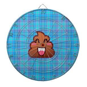 Kariertes Kacka-Emoji Dartscheibe