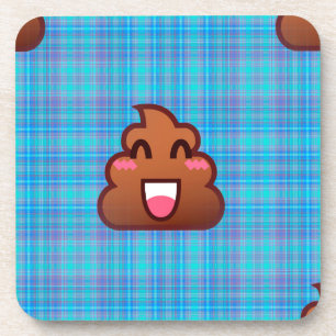 Kariertes Kacka-Emoji Untersetzer