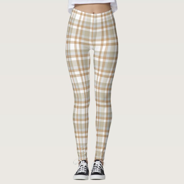Kariertes kariertes Muster Leggings (Vorderseite)