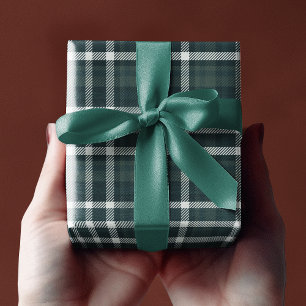 Kariertes, klassisches Muster aus grünem Tartan Geschenkpapier