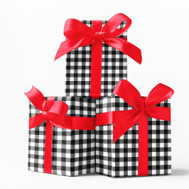 Kariertes klassisches Schwarz-Büffel Geschenkpapier