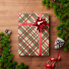 Kariertes Kunstmuster in der Classic Green Waterco Geschenkpapier