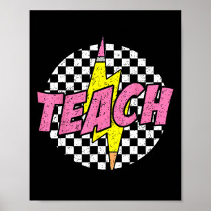 Kariertes Lehrerpencil Blitz Back To School Poster