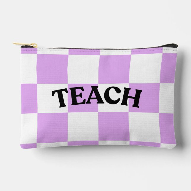Kariertes Lehrerpouch Zubehörtasche (Vorderseite)