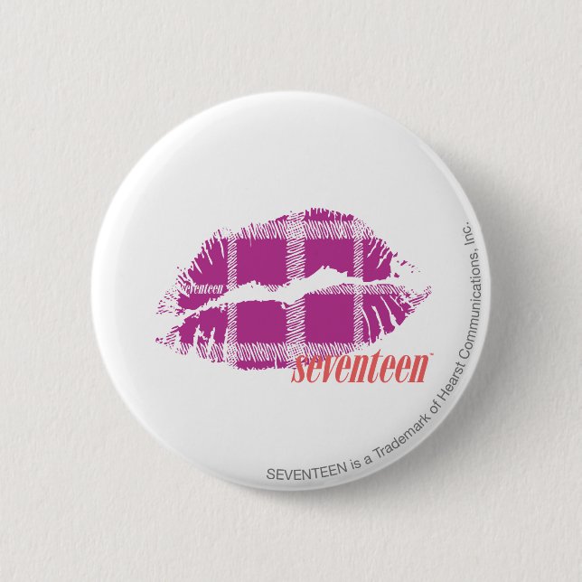Kariertes Lila Button (Vorderseite)
