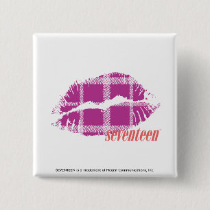 Kariertes Lila Button