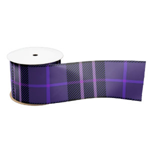 Kariertes Lila Tartan Satinband