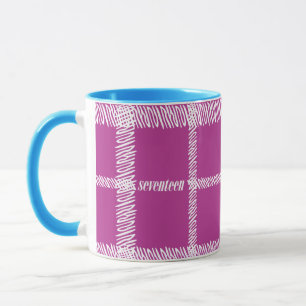Kariertes Lila Tasse