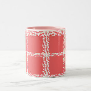 Kariertes LtPink Zweifarbige Tasse
