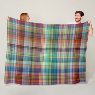 Kariertes Madras Streifenmuster Fleecedecke