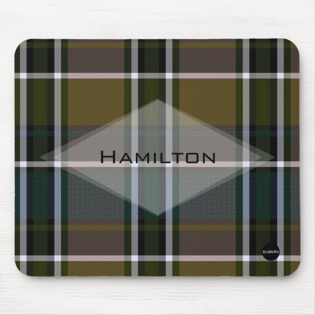 Kariertes Mauspad mit Ihrem Namen HAMbyWG (Vorne)