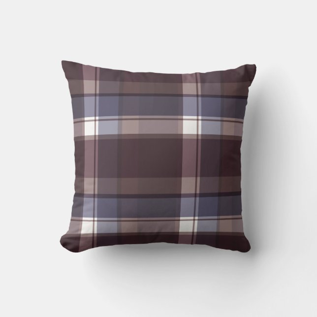 Kariertes mehrfarbiges Kissen (Vorderseite)