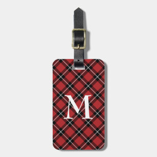 Kariertes Mit Monogramm Gepäckstück mit dem Classi Gepäckanhänger