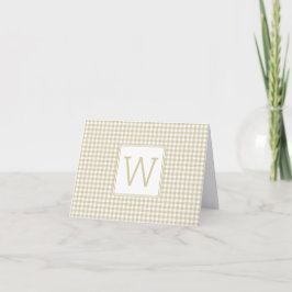 Kariertes Monogramm aus Beige und Weiß