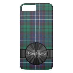 Kariertes Monogramm aus blau-grün-tartan Case-Mate iPhone Hülle