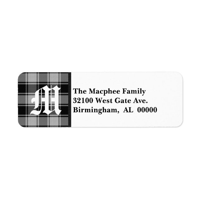 Kariertes Monogramm für Macphee Tartan (Vorne)