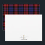 Kariertes Monogramm rustikales Tartan Mitteilungskarte<br><div class="desc">Fügen Sie Ihren Namen und Ihre Initialen zu diesem Monogramm-Skript moderne karierte Notenkarte hinzu,  um Ihren Mitteilungskarten Stil und Eleganz hinzuzufügen,  indem Sie auf die Schaltfläche "Personalisieren" klicken</div>