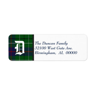 Kariertes Monogramm von Duncan Tartan
