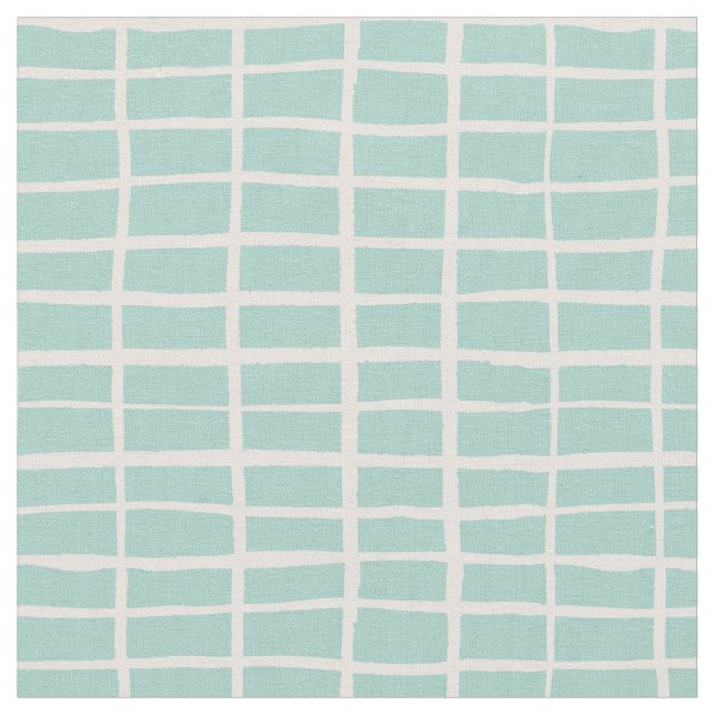 Kariertes Mosaikfliesenmuster Gingham-Karo Mint  Stoff (Nahaufnahme)