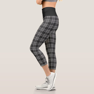 Kariertes Muster Abstrakt Elegantes Grau Tartan C Capri Leggings