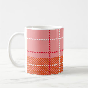 Kariertes Muster aus karierten Stoffen in rosa, bl Kaffeetasse