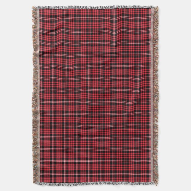 Kariertes Muster aus rotem und schwarzem Tartan Decke (Vorderseite Vertikal)