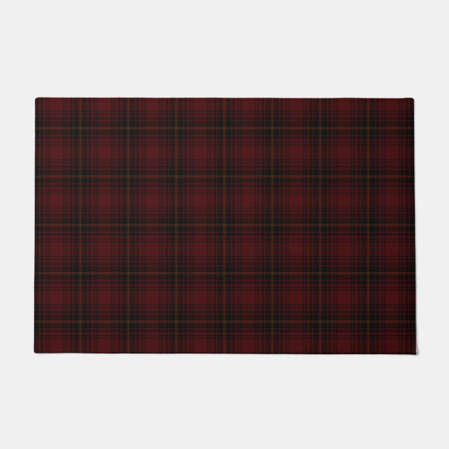 Kariertes Muster aus rotem und schwarzem Tartan Fußmatte (Vorderseite)