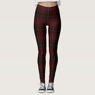 Kariertes Muster aus rotem und schwarzem Tartan Leggings