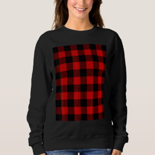 Kariertes Muster aus schwarzem und rotem Tartan Bu Sweatshirt