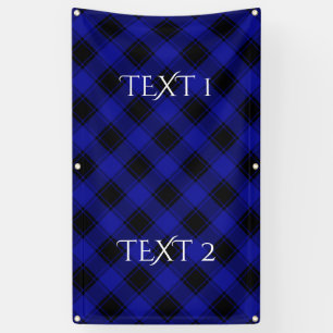 Kariertes Muster - Blau und Schwarzes Banner