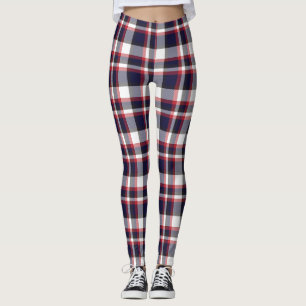 Kariertes Muster der roten Marine Leggings