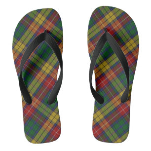 Kariertes Muster des Buchanan Clan Tartan Flip Flops