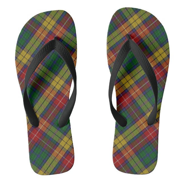 Kariertes Muster des Buchanan Clan Tartan Flip Flops (Fußbett)