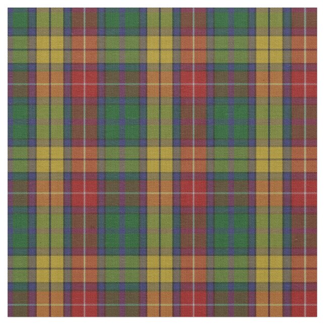 Kariertes Muster des Buchanan Clan Tartan Stoff (Nahaufnahme)
