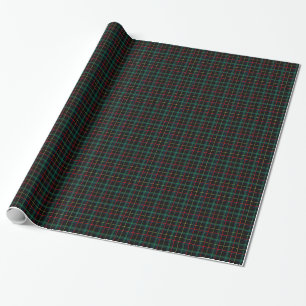 Kariertes Muster des grünen und schwarzen Tartan Geschenkpapier