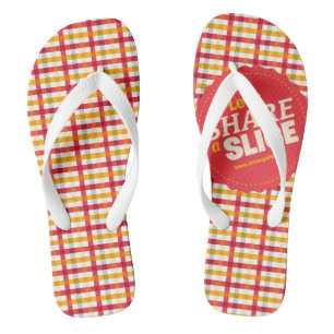 Kariertes Muster - Ein Slice Flip Flops