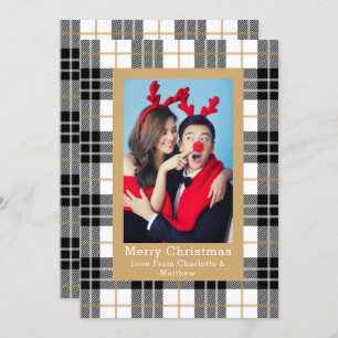 Kariertes Muster-Fotovorlage Personalisiert Einladung