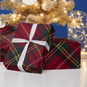 Kariertes Muster Frohe Weihnachten Geschenkpapier