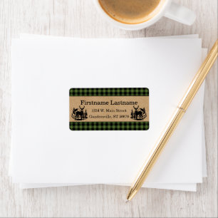 Kariertes Muster für den Karo eines benutzerdefini Adressaufkleber