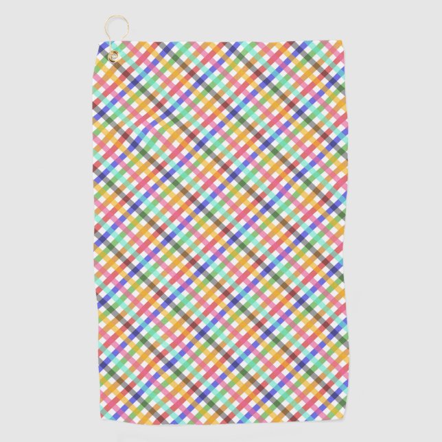 Kariertes Muster für mehrfarbiges Gingham Golfhandtuch (Vorderseite)