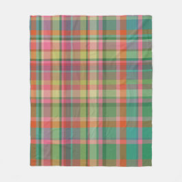 Kariertes Muster Gemütlich Grün Weihnachten Rustik Fleecedecke