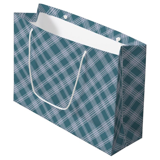 Kariertes Muster - Große Geschenktasche Geschenktüte (Vorderseite Schrägansicht)