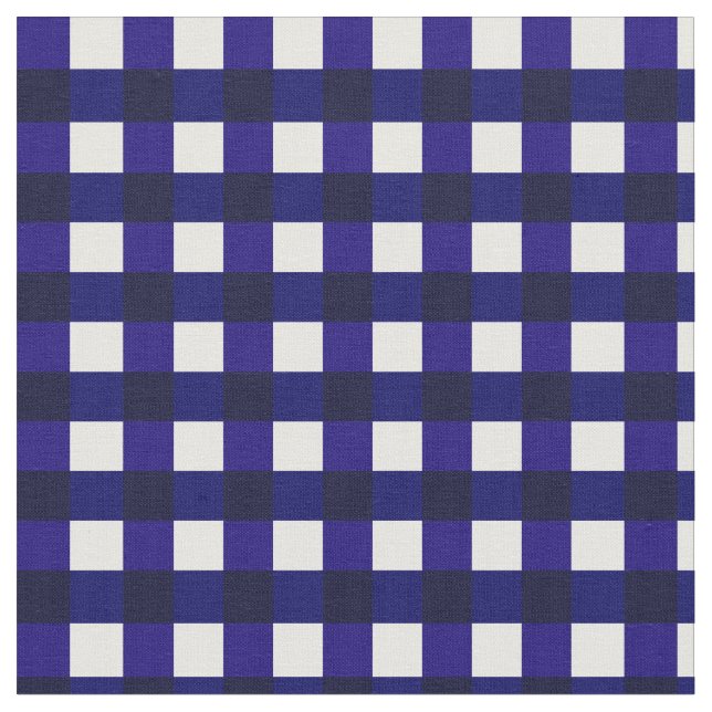 Kariertes Muster in Blau und Weiß Buffalo Gingham Stoff (Nahaufnahme)