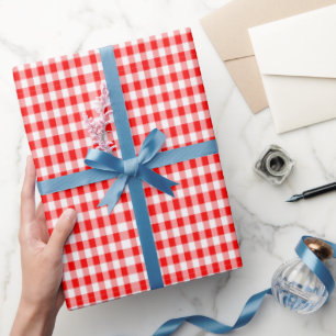 Kariertes Muster in Braun und Rot Geschenkpapier