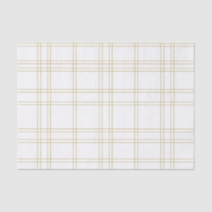 Kariertes Muster in der Farbe Weiß und Gold Seidenpapier