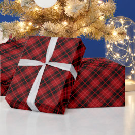 Kariertes Muster in Rot und Schwarz Geschenkpapier