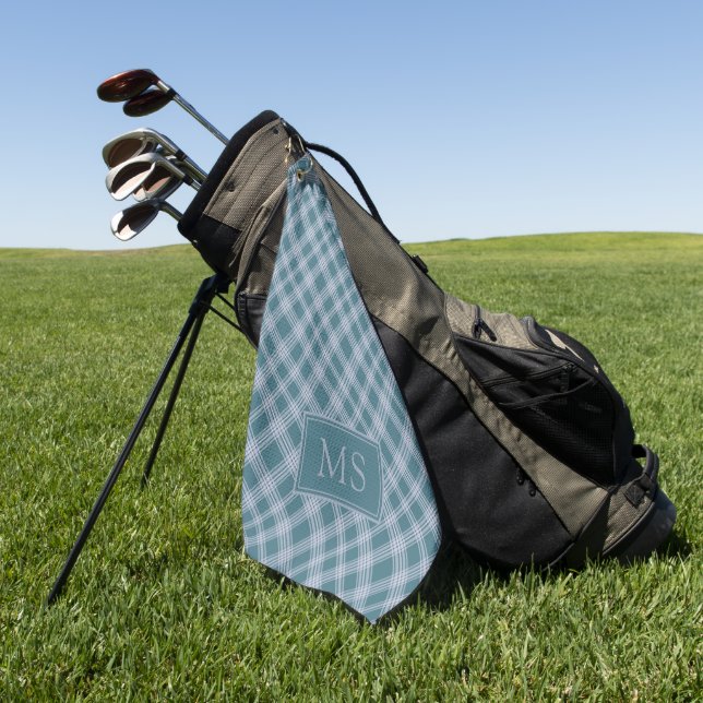 Kariertes Muster Mongram Golf Totuch Golfhandtuch (Gras)